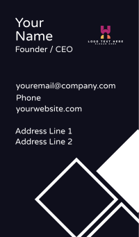 Geometric Business Letter H Business Card Design