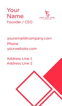 Red Stroke Number 5 Business Card Design