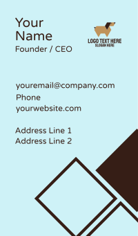 Brown Geometric Dog Business Card Design