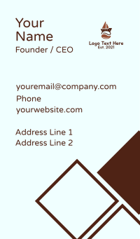 Brown Coffee Bean Boat Business Card Design