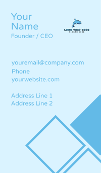 Blue Baby Dolphin Business Card Design