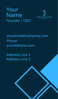 Blue Linear Number 3 Business Card Design