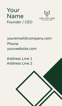 Cactus Letter W Business Card Design