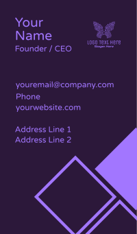 Purple Butterfly Circuit Business Card Design