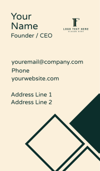 Vintage Letter F Company Business Card Design