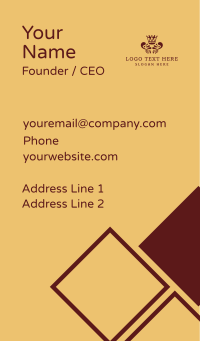 Maroon Crown Heraldry Business Card Design