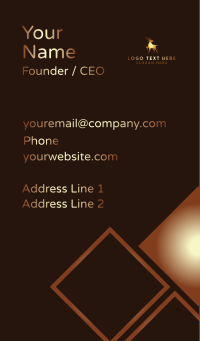 Golden Deer Animal Business Card Design