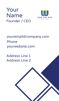 Lab Test Tube Letter W  Business Card Design