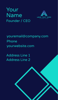 Digital Cyber Letter A Business Card Design