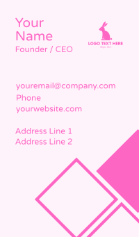 Pink Bunny Rabbit Business Card Design