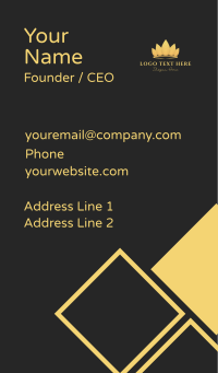 Gold Opulent Crown Business Card Design