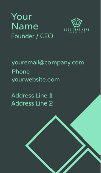 Green Book Letter W Business Card Design