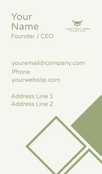 Green Owl Animal Business Card Design