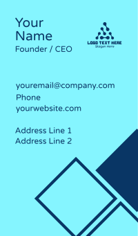 Blue Digital Triangle  Business Card Design