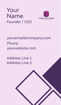 Purple Quote Letter G Business Card Design