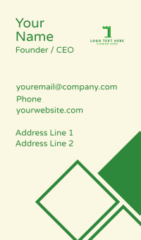 Green Castle Number 1 Business Card Design