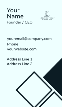 Geometric Business letter L Business Card Design