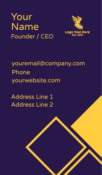 Yellow Flying Shoe Business Card Design