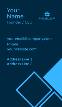 Blue Geometric Letter A  Business Card Design