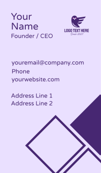 Purple Flying Owl  Business Card Design
