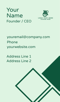 Green Tea Pitcher  Business Card Design