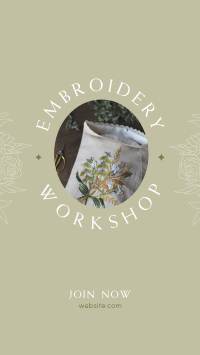 Embroidery Workshop Facebook Story Design
