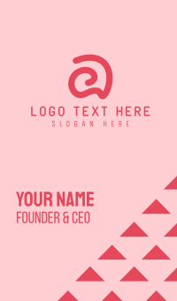 Curvy Pink Letter A Business Card Design