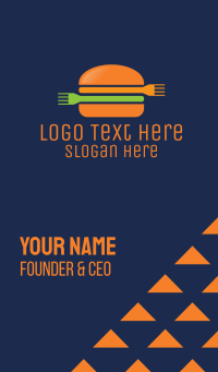 Fork Hamburger Burger  Business Card Design