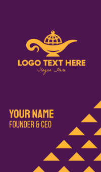 Global Golden Lamp Business Card Design