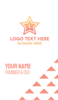 Pink Gradient Star Business Card Design