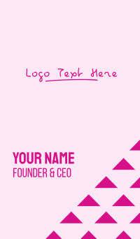 Pink Childish Wordmark Business Card Design