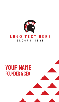 Red & Grey Spartan Helmet Business Card Design