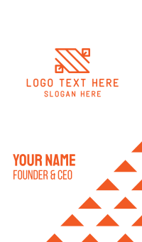 Orange Minimal Letter S Business Card Design