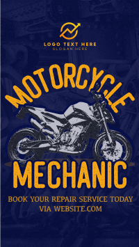 Retro Motorcycle Mechanic YouTube short Image Preview