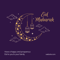 Magical Moon Eid Mubarak Instagram Post Design