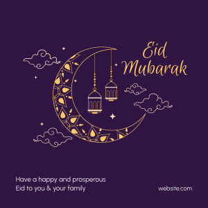 Magical Moon Eid Mubarak Instagram post Image Preview