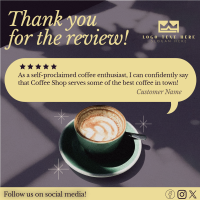 Minimalist Coffee Shop Review Linkedin Post Image Preview