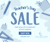 Supplies Sale for Teachers Facebook Post Design