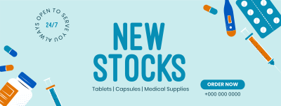 New Medicines on Stock Facebook cover Image Preview