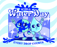 Cartoon Water Day Facebook Post Image Preview