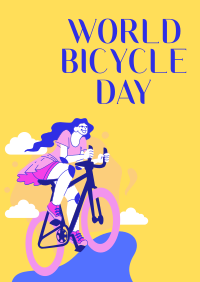 Lets Ride this World Bicycle Day Poster Image Preview