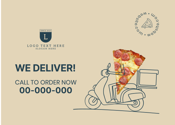 Pizza Guy Postcard Design Image Preview