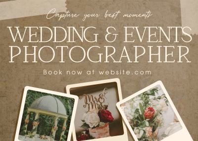 Rustic Wedding Photographer Postcard Image Preview
