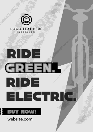 Green Ride E-bike Flyer Image Preview