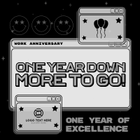 Minimalist Y2K Work Anniversary T-shirt Preview