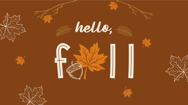 Hello Fall Greeting Facebook Event Cover Design