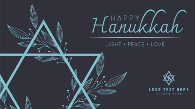 Floral Hanukkah Star Facebook event cover Image Preview