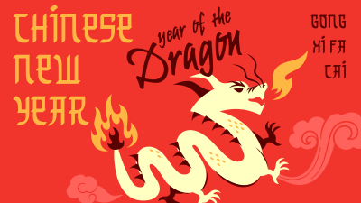 Playful Chinese Dragon Facebook event cover Image Preview