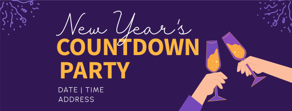 Cheers To New Year Countdown Facebook Cover Design Image Preview