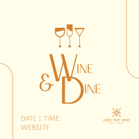Wine and Dine Night Instagram Post Design